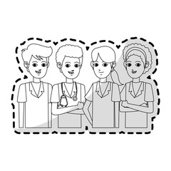 group of medical doctors icon image vector illustration design 