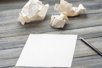 a sheet of paper for recording ideas