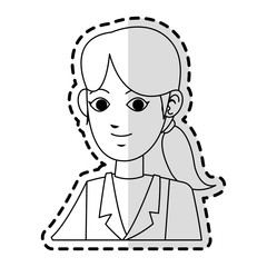 young woman in uniform  cartoon icon image vector illustration design 