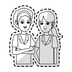 young woman in uniform  cartoon icon image vector illustration design 