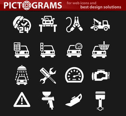 car service icon set