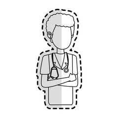young male medical doctor icon image vector illustration design 
