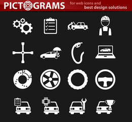 car service icon set