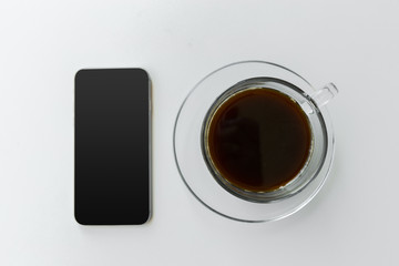 Fototapeta na wymiar phone and coffee