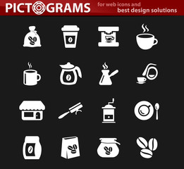 Coffee icons set