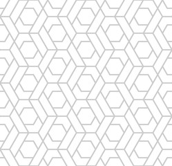 Obraz na płótnie Canvas Vector seamless pattern. Modern stylish texture. Monochrome geometric pattern with hexagonal tiles
