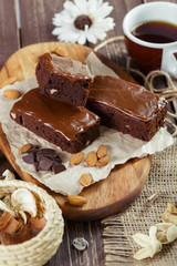 cake on old wooden background