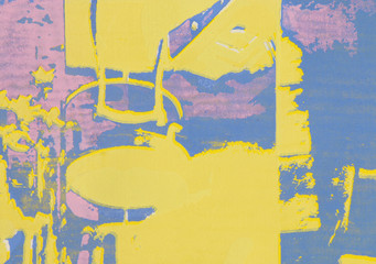 Art abstract background. Silk screen on paper. Print making. Modern art. Contemporary art.