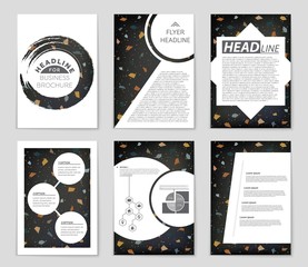 Obraz premium Abstract vector layout background set. For art template design, list, front page, mockup brochure theme style, banner, idea, cover, booklet, print, flyer, book, blank, card, ad, sign, sheet,, a4