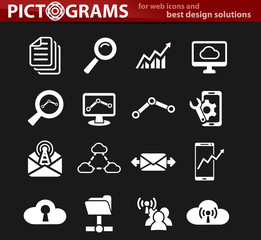 data analytic icon set