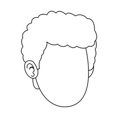 faceless young man cartoon icon image black line vector illustration design 