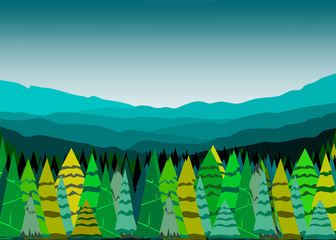 Mountain forest landscape