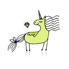 Magic unicorn, sketch for your design