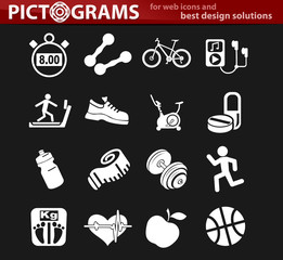 fitness icon set