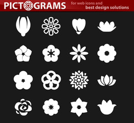 Flower icon set