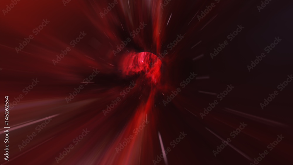 Wall mural magic wormhole - a twist in outer space flight into a black hole