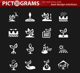 Gardening icons set