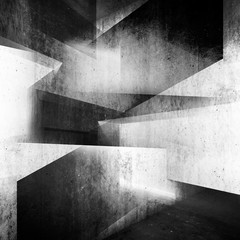 Abstract dark concrete interior background 3d art