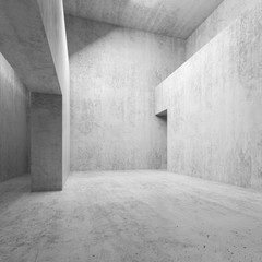 Abstract empty white concrete interior 3 d room