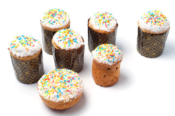 Easter Cake, Kulich on a white background