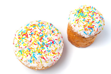 Easter Cake, Kulich on a white background