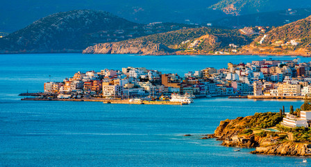 View of Agios Nikolaos, Crete, Greece.