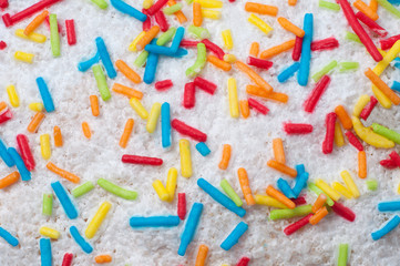 Colorful powder confectionery texture