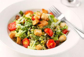 Garden Salad with Croutons and Bacon Bits