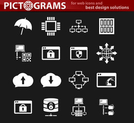 Hosting provider icons set