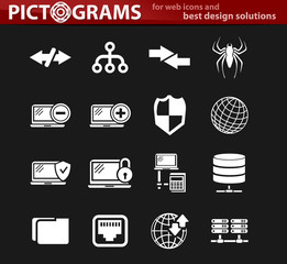 Hosting provider icons set