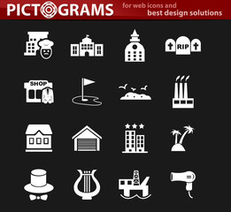 Infrastucture of the city icons set