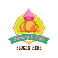 bakery logo with text space for your slogan / tagline, vector illustration
