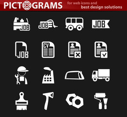 Job search icons set
