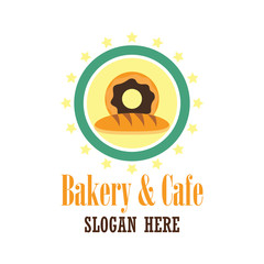 bakery logo with text space for your slogan / tagline, vector illustration