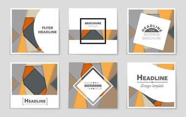 Fototapeta premium Abstract vector layout background set. For art template design, list, front page, mockup brochure theme style, banner, idea, cover, booklet, print, flyer, book, blank, card, ad, sign, sheet,, a4