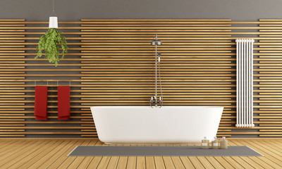 Modern wooden bathroom