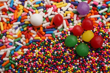 Assorted colored sprinkles, for backgrounds or textures