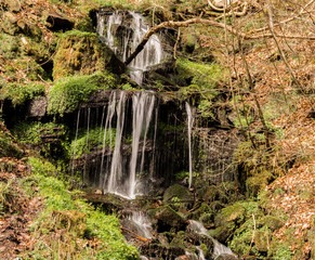 Waterfalls during sprintime  at Hardcastle Crags, Hebden Bridge, Yorkshire, UK