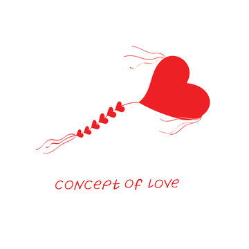 Icon of love. Vector illustration, metaphor of passion.