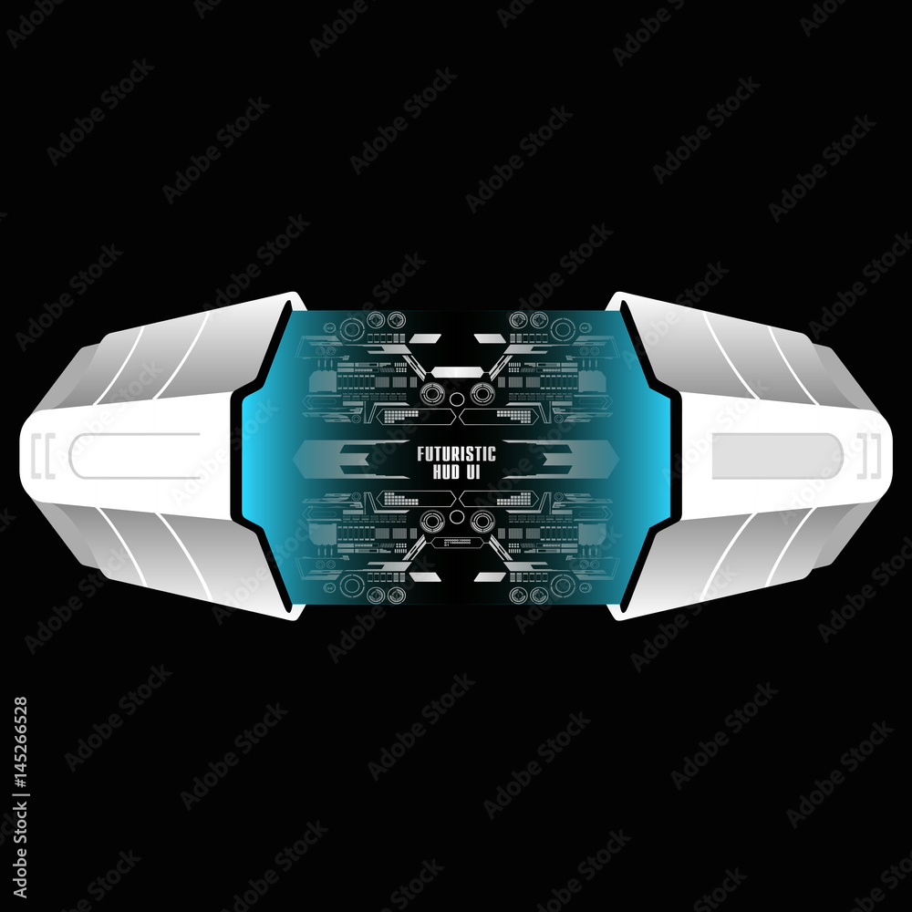 Poster background with futuristic user interface design concept with hud elements