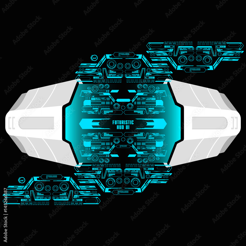 Poster background with futuristic user interface design concept with hud elements