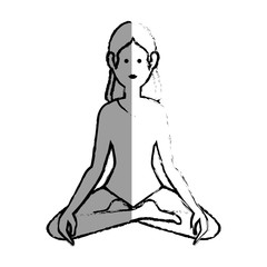 woman practicing yoga character vector illustration design