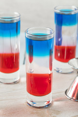 Patriotic Red White and Blue Shots
