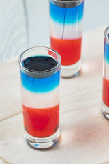 Patriotic Red White and Blue Shots