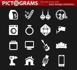 Pawnshop icons set