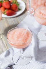 Cold Refreshing Frozen Rosé Wine Cocktail