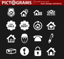 Real estate icons set