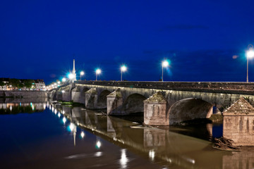 Fototapeta na wymiar Old Bridge in Blois, Loire-et-Cher, Centre, France