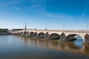 Fototapeta premium Old Bridge in Blois, Loire-et-Cher, Centre, France