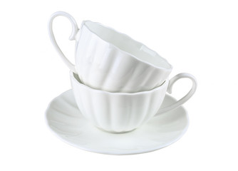 Ceramic mug with saucer